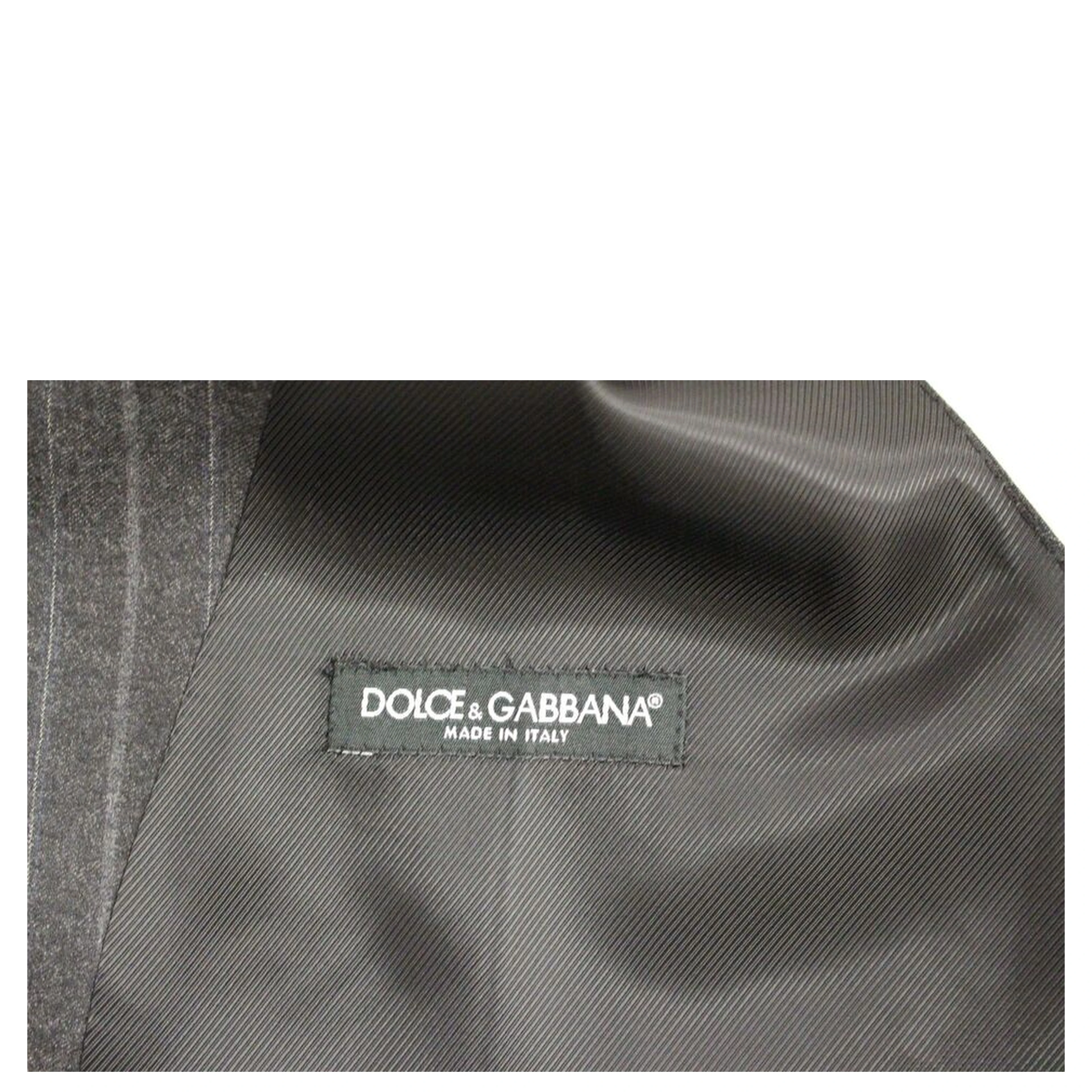 Gray Striped Wool Logo Vest Gilet Weste