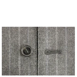 Gray Striped Wool Logo Vest Gilet Weste