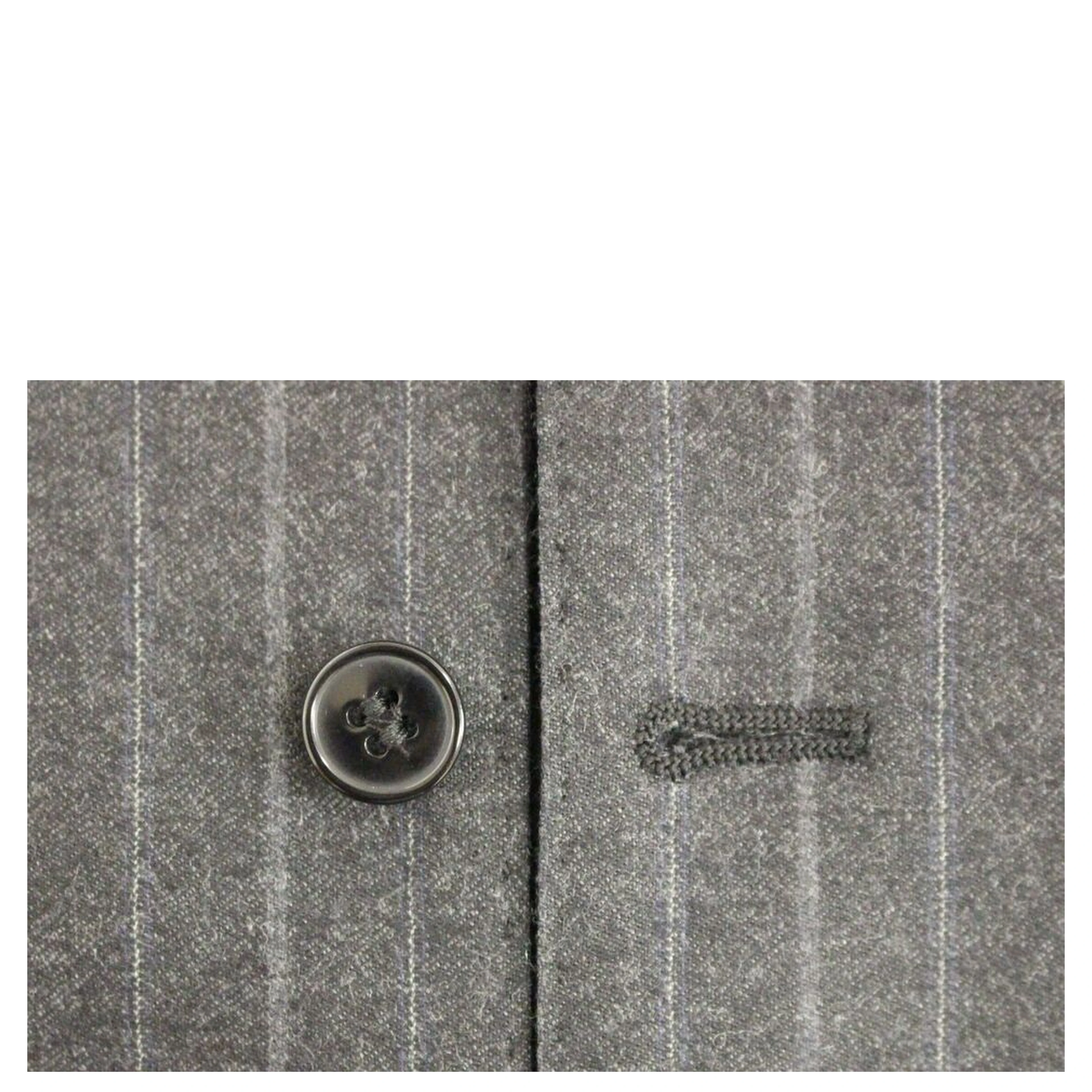Gray Striped Wool Logo Vest Gilet Weste