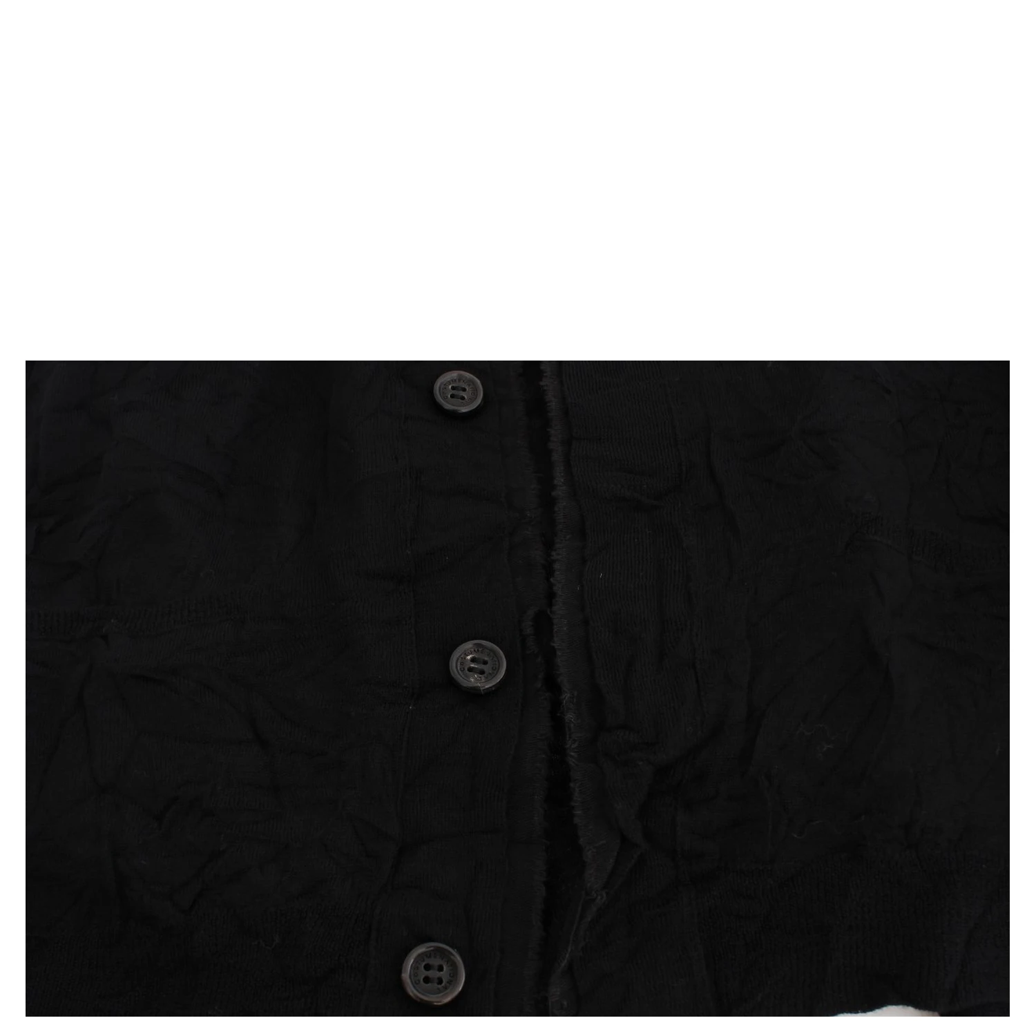 Black Fine Wool Button Cardigan