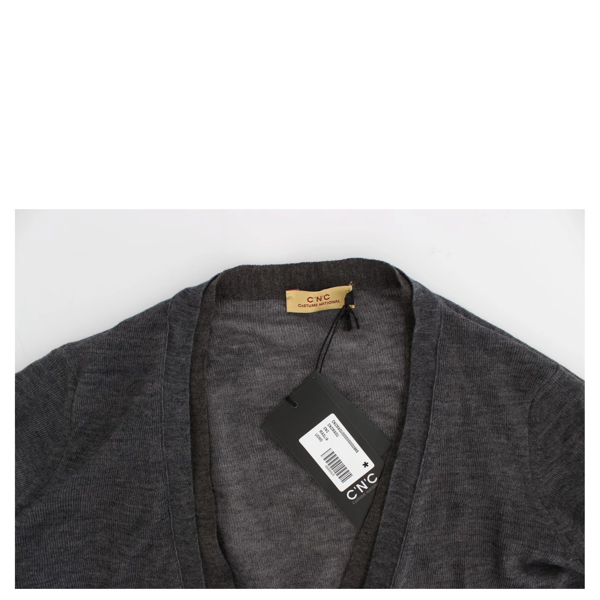 Gray Wool Button Cardigan Sweater