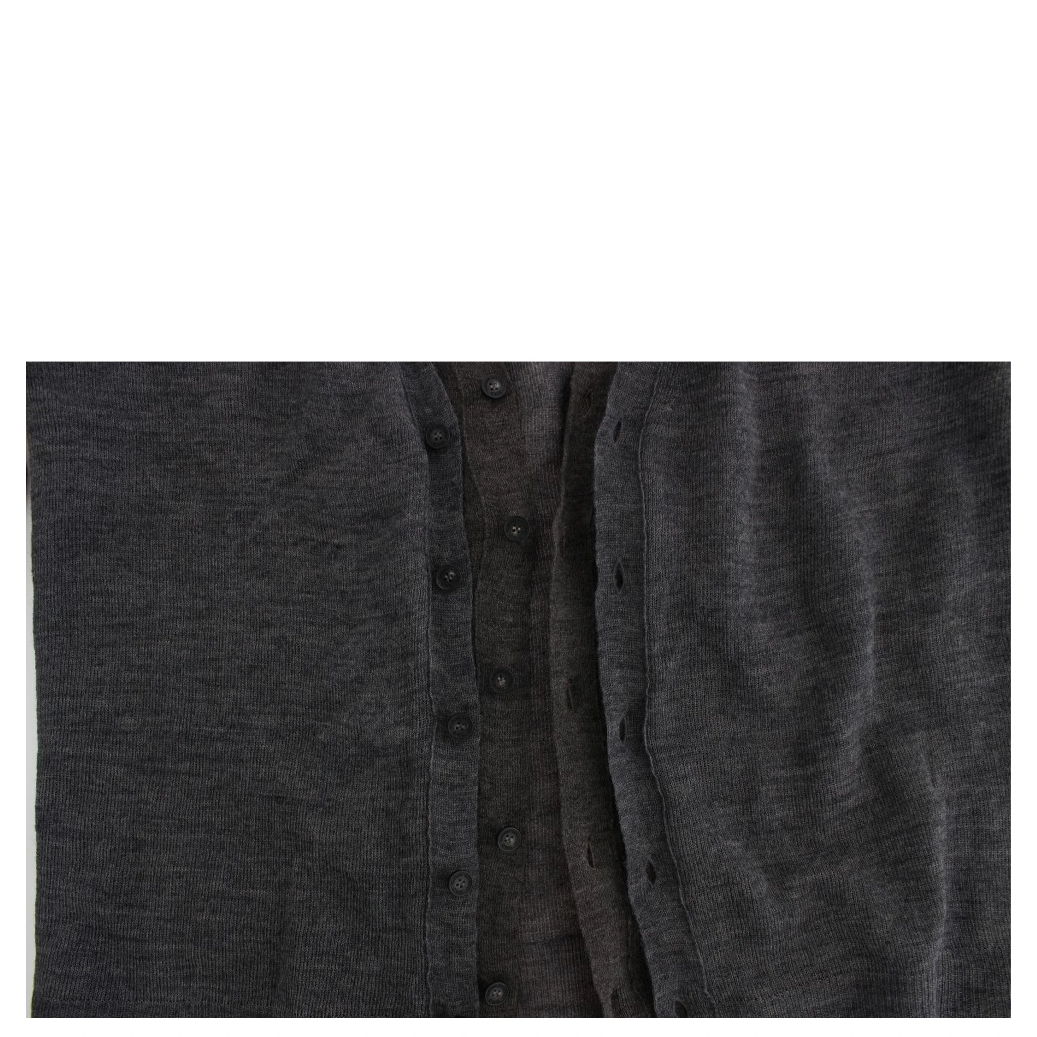 Gray Wool Button Cardigan Sweater