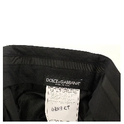 Black Wool Stretch Pleated Pants