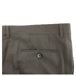 Black Wool Stretch Pleated Pants