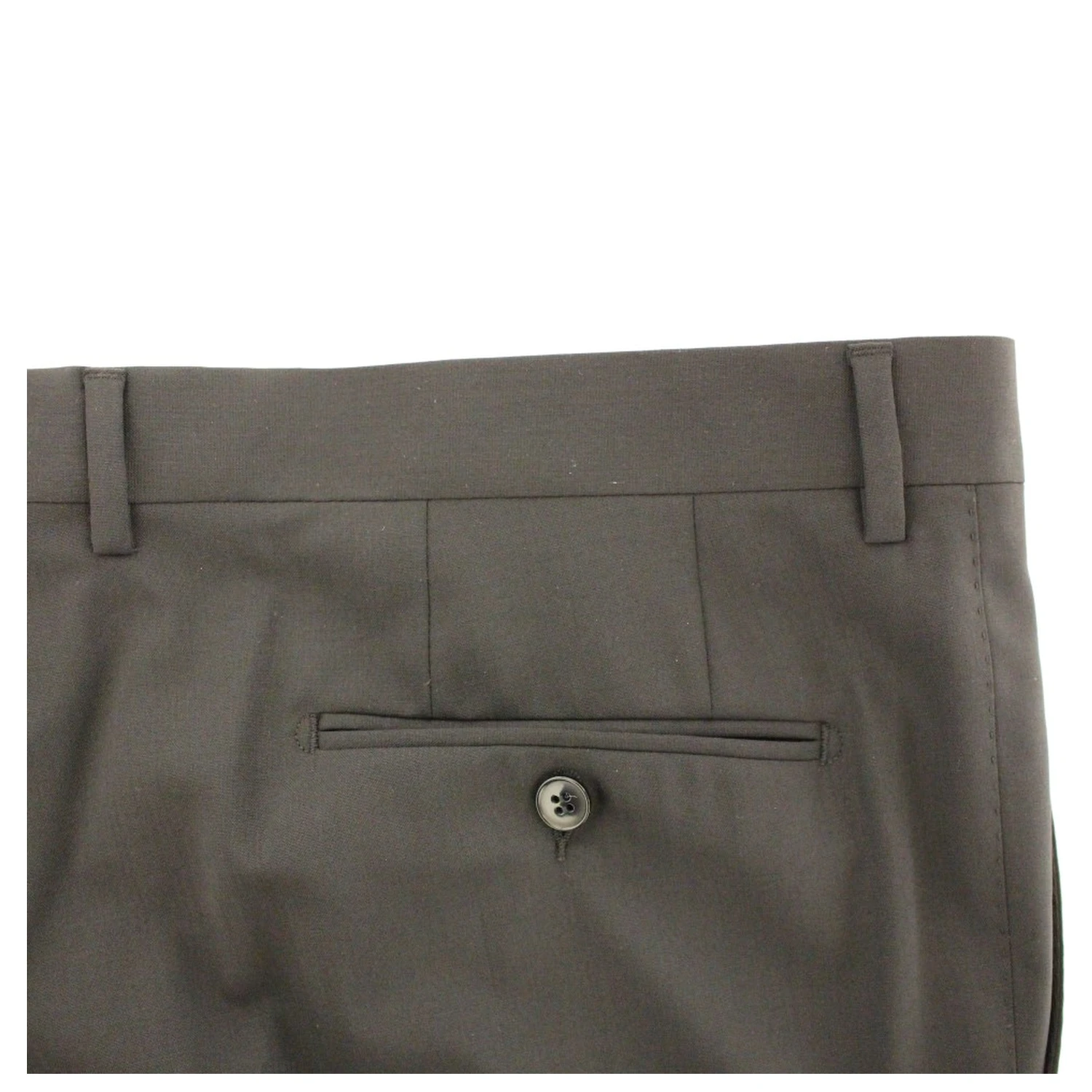 Black Wool Stretch Pleated Pants