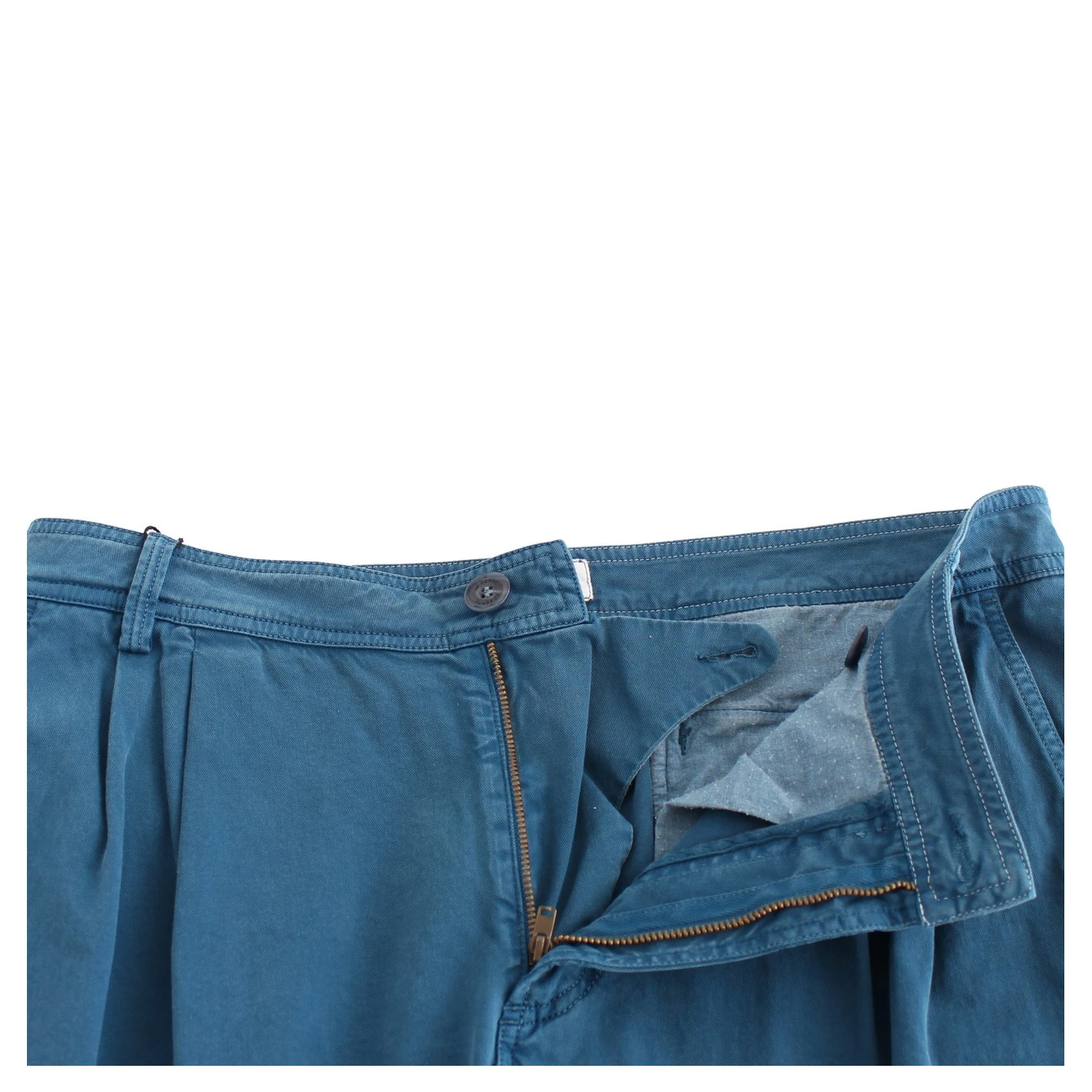 Blue Cotton Straight Fit Chinos