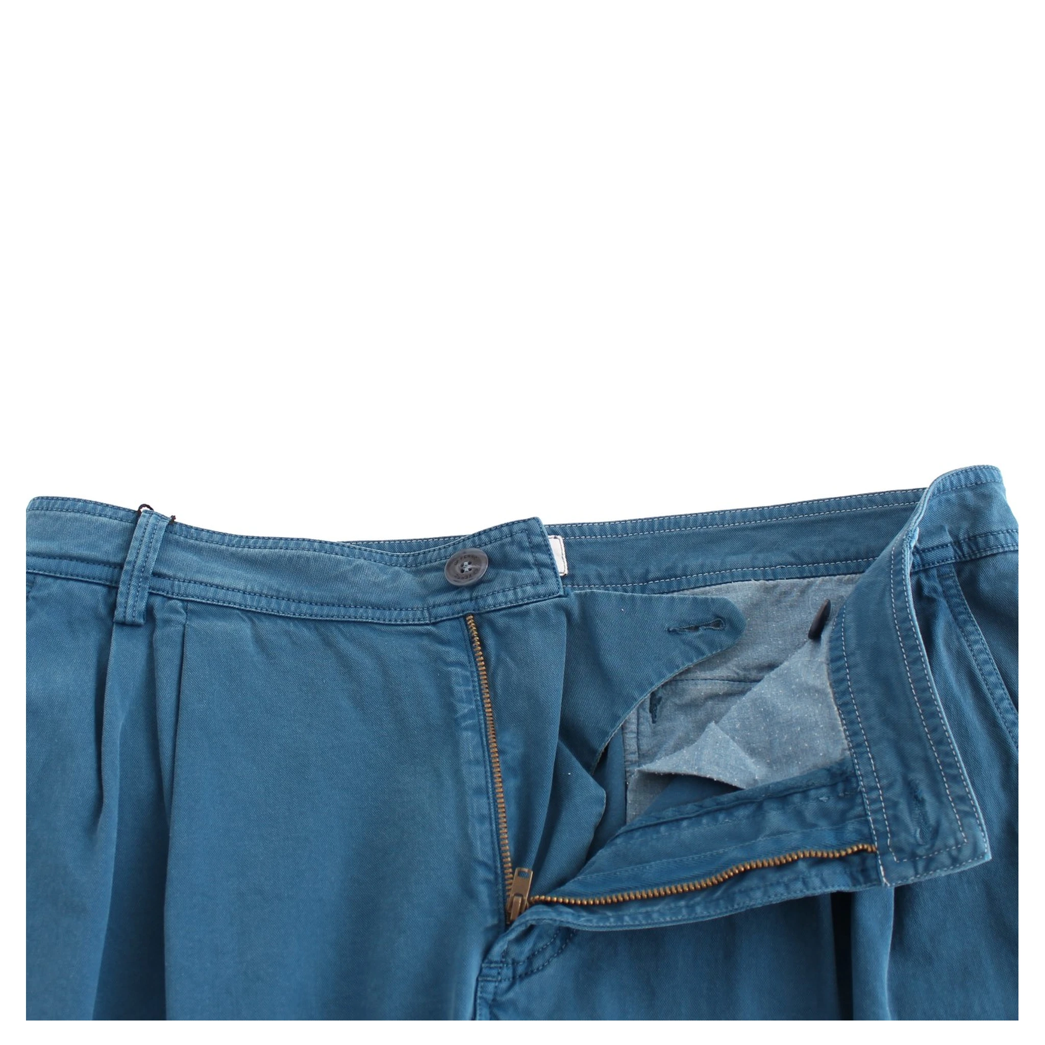 Blue Cotton Straight Fit Chinos