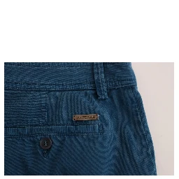Blue Cotton Straight Fit Chinos