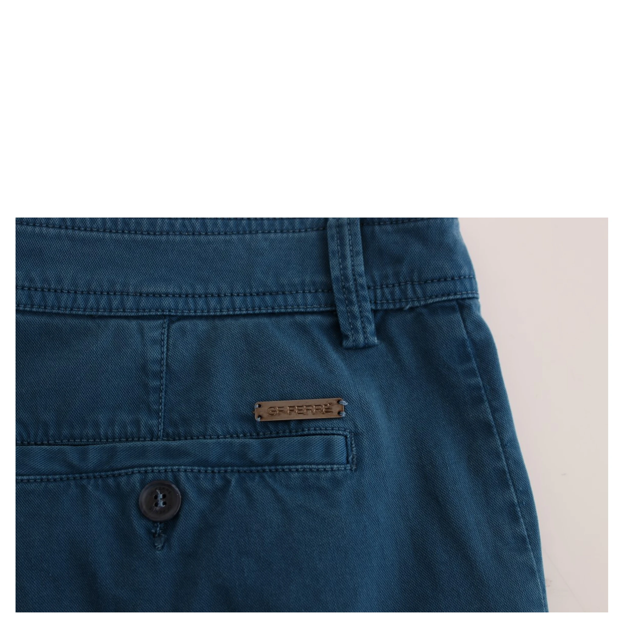 Blue Cotton Straight Fit Chinos