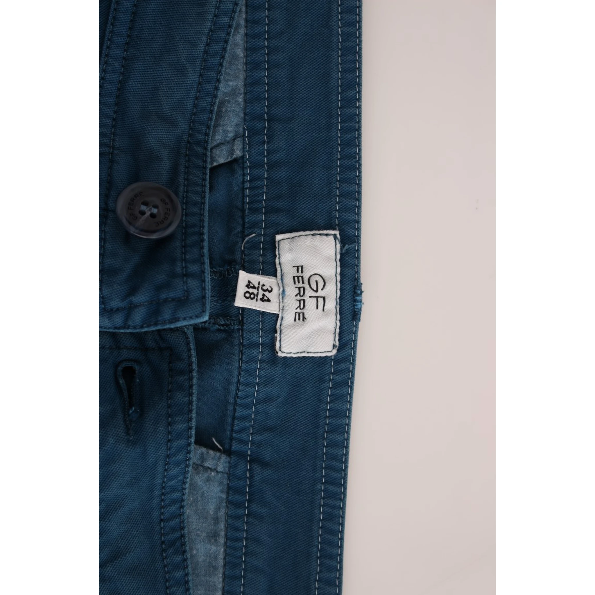 Blue Cotton Straight Fit Chinos