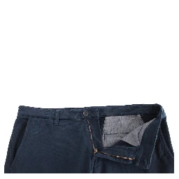 Blue Stretch Straight Fit Pants Chinos