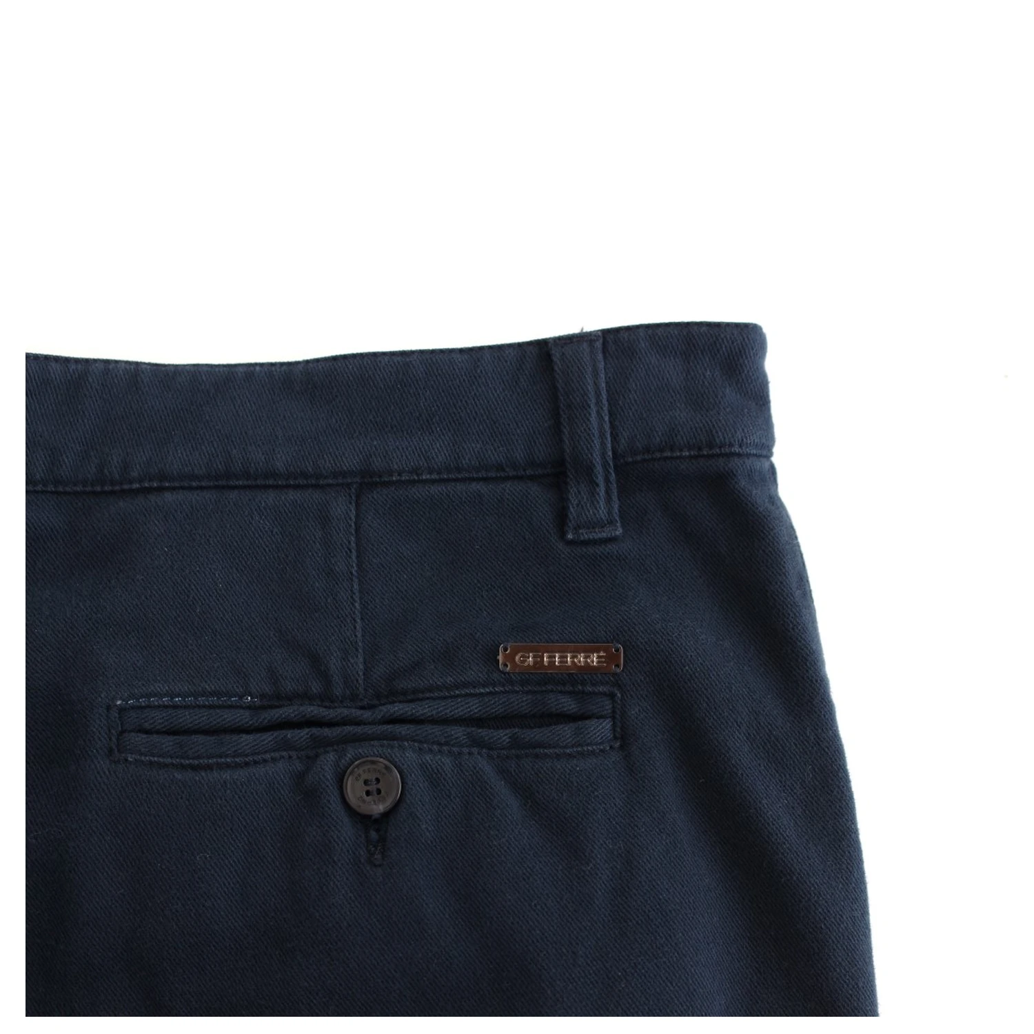 Blue Stretch Straight Fit Pants Chinos