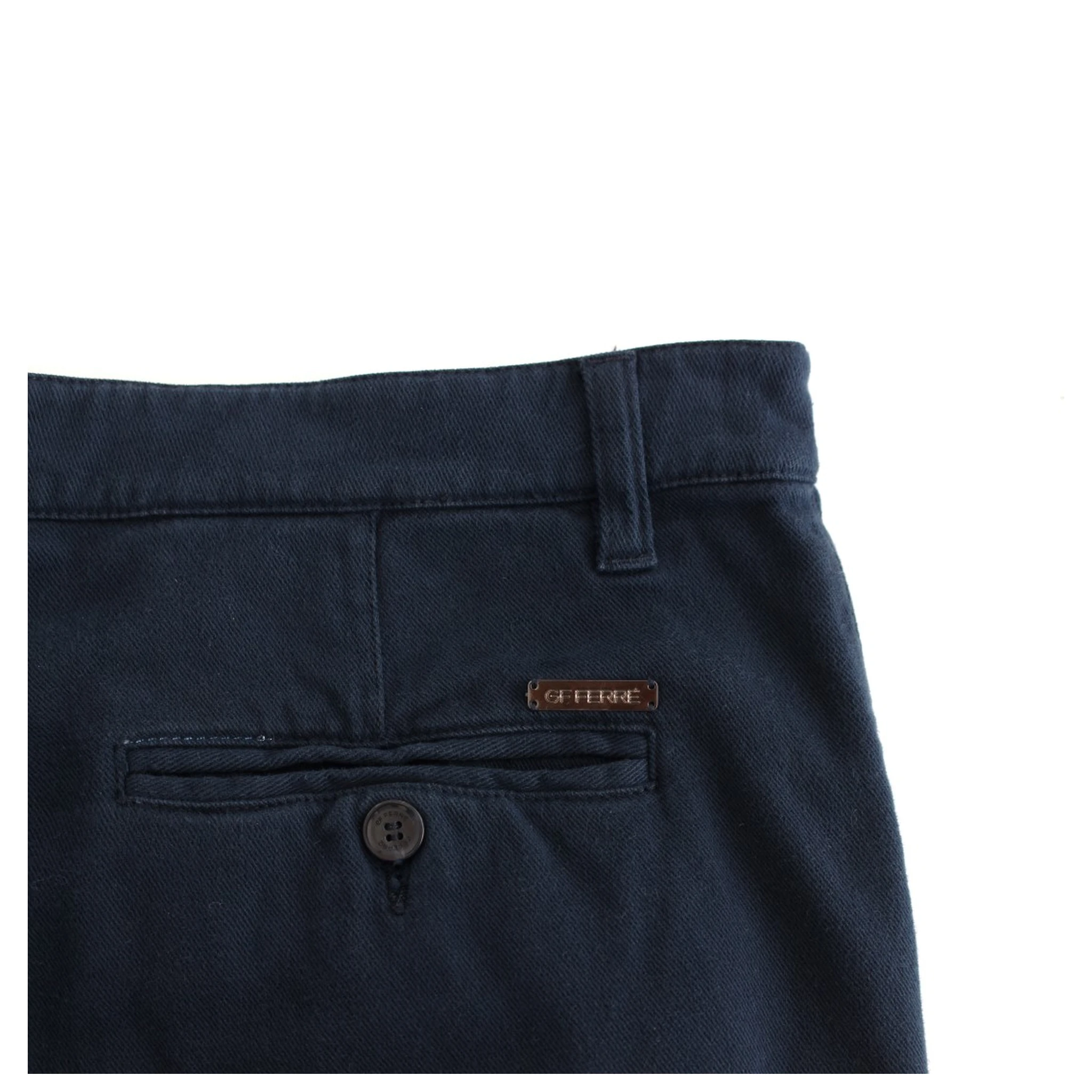 Blue Stretch Straight Fit Pants Chinos