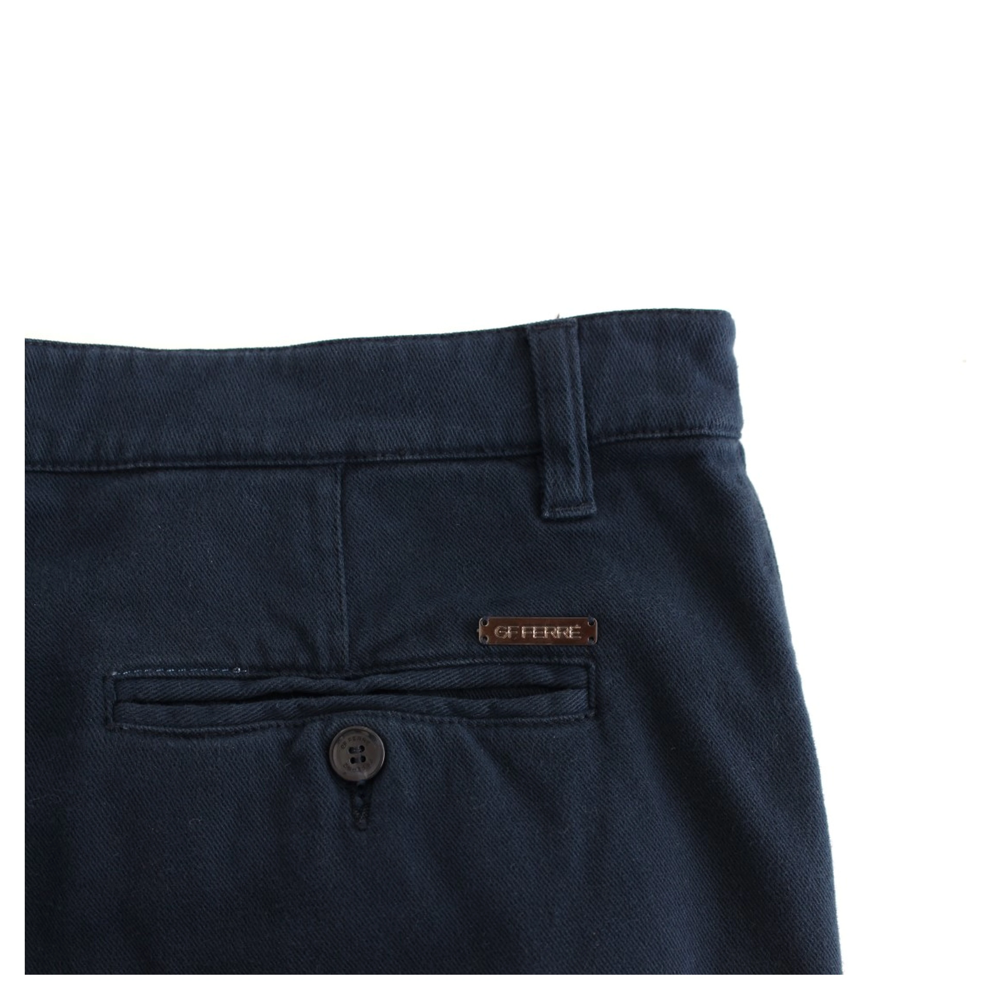 Blue Stretch Straight Fit Pants Chinos