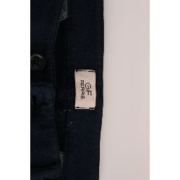 Blue Stretch Straight Fit Pants Chinos