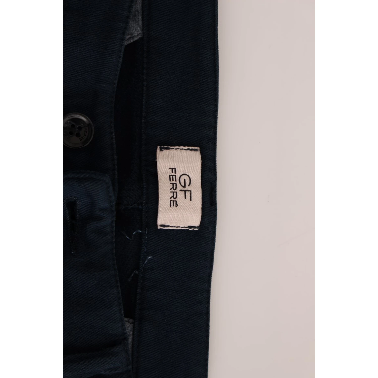 Blue Stretch Straight Fit Pants Chinos