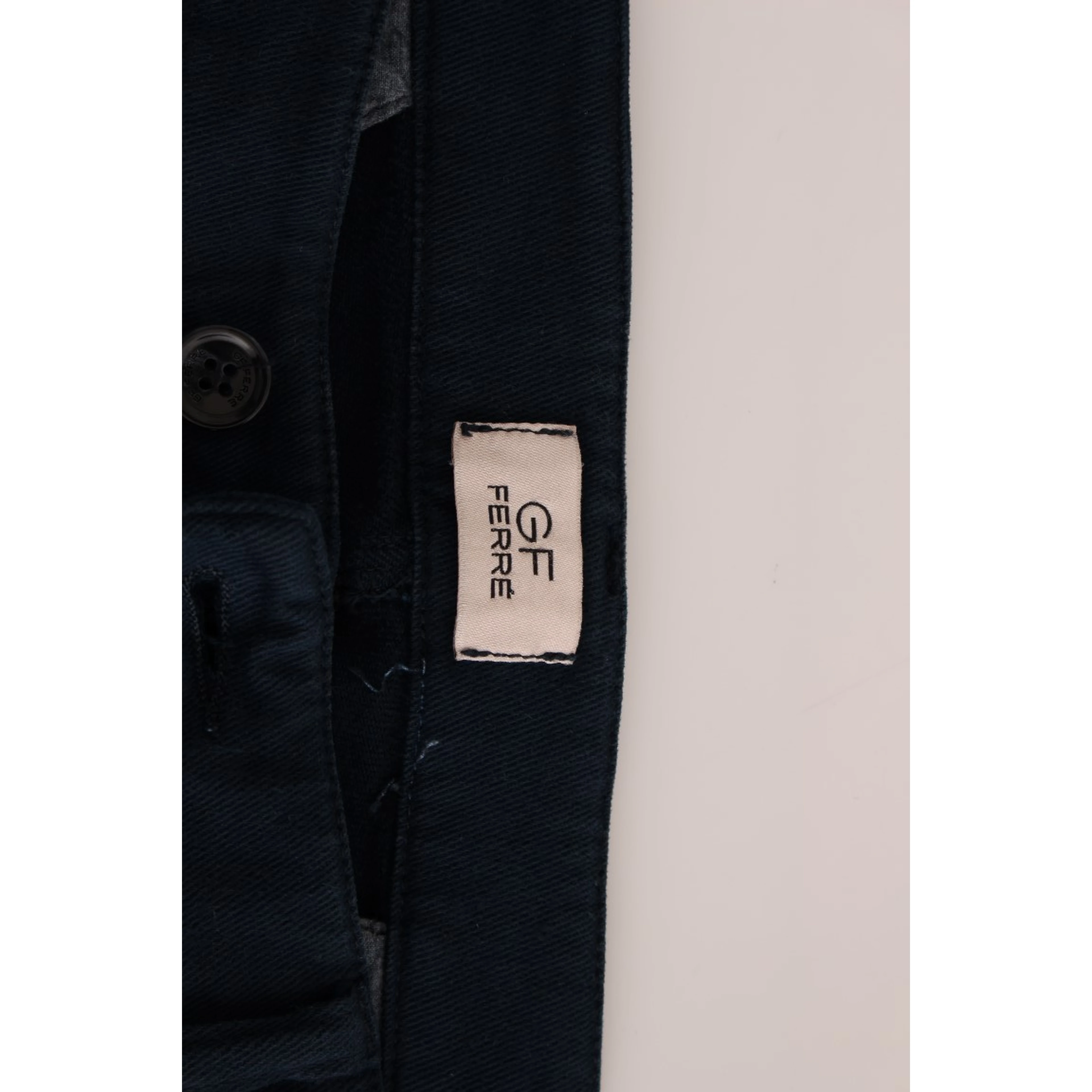 Blue Stretch Straight Fit Pants Chinos