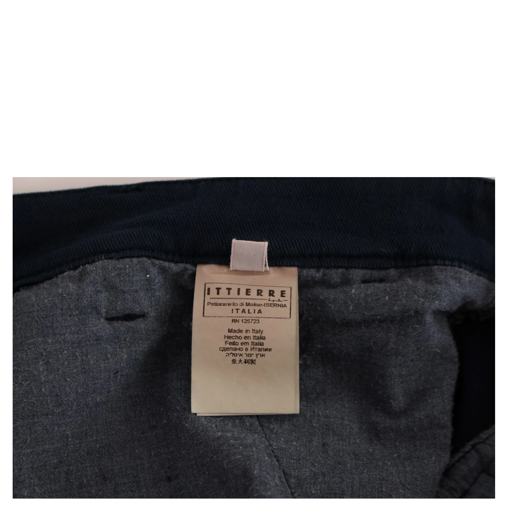 Blue Stretch Straight Fit Pants Chinos