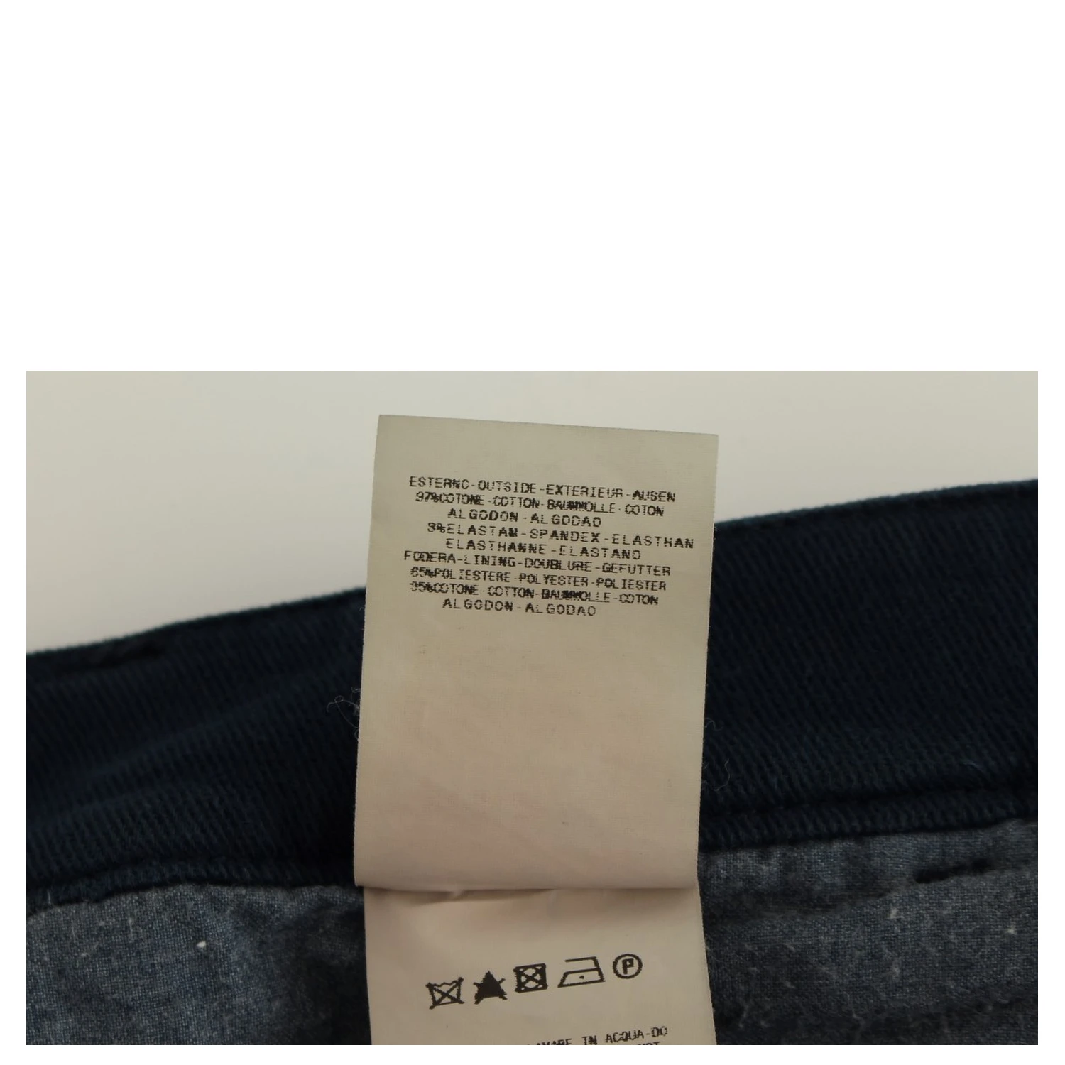 Blue Stretch Straight Fit Pants Chinos