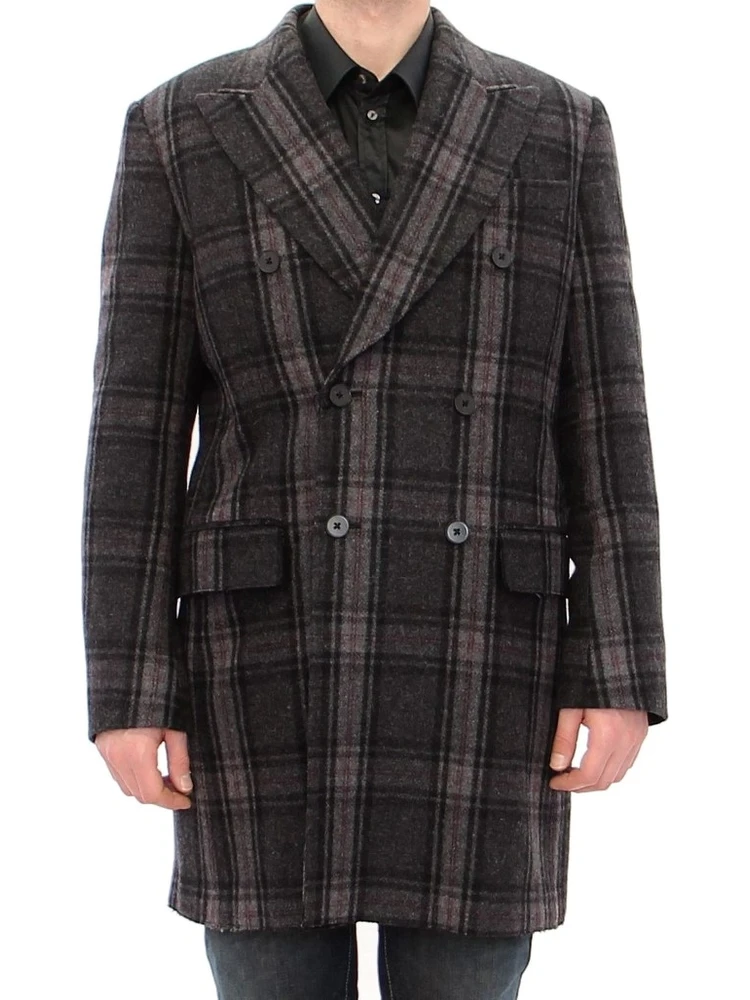 Gray Double Breasted Coat Jacket