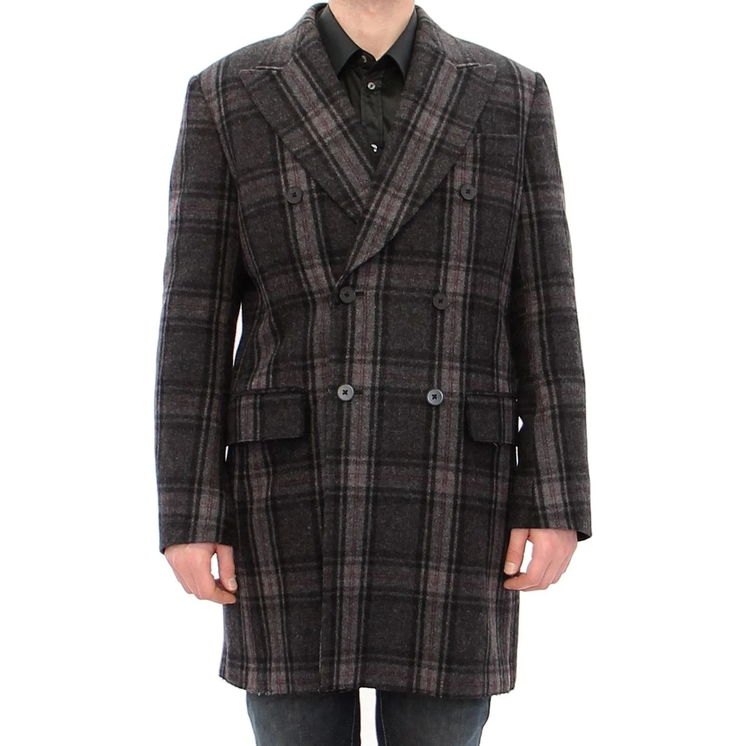 Gray Double Breasted Coat Jacket