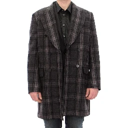 Gray Double Breasted Coat Jacket