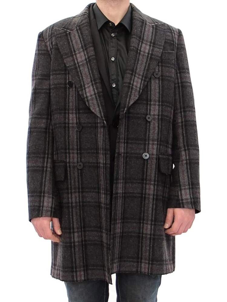 Gray Double Breasted Coat Jacket alternative