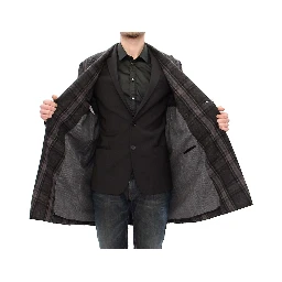 Gray Double Breasted Coat Jacket