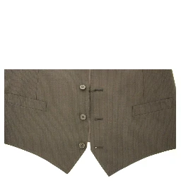 Brown Striped Stretch Dress Vest