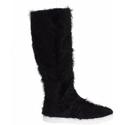 Black Xiangao Lamb Fur Leather Boots