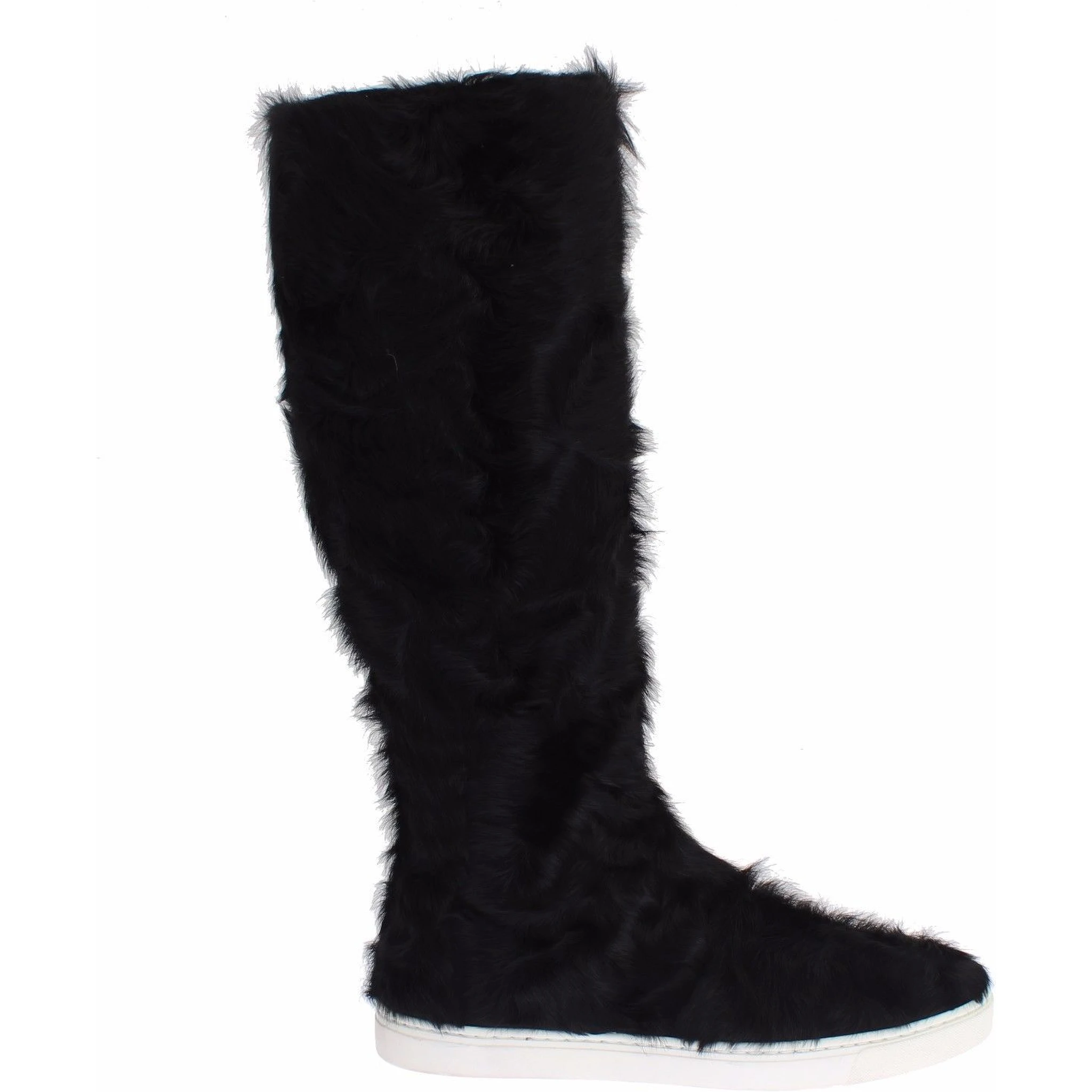 Black Xiangao Lamb Fur Leather Boots