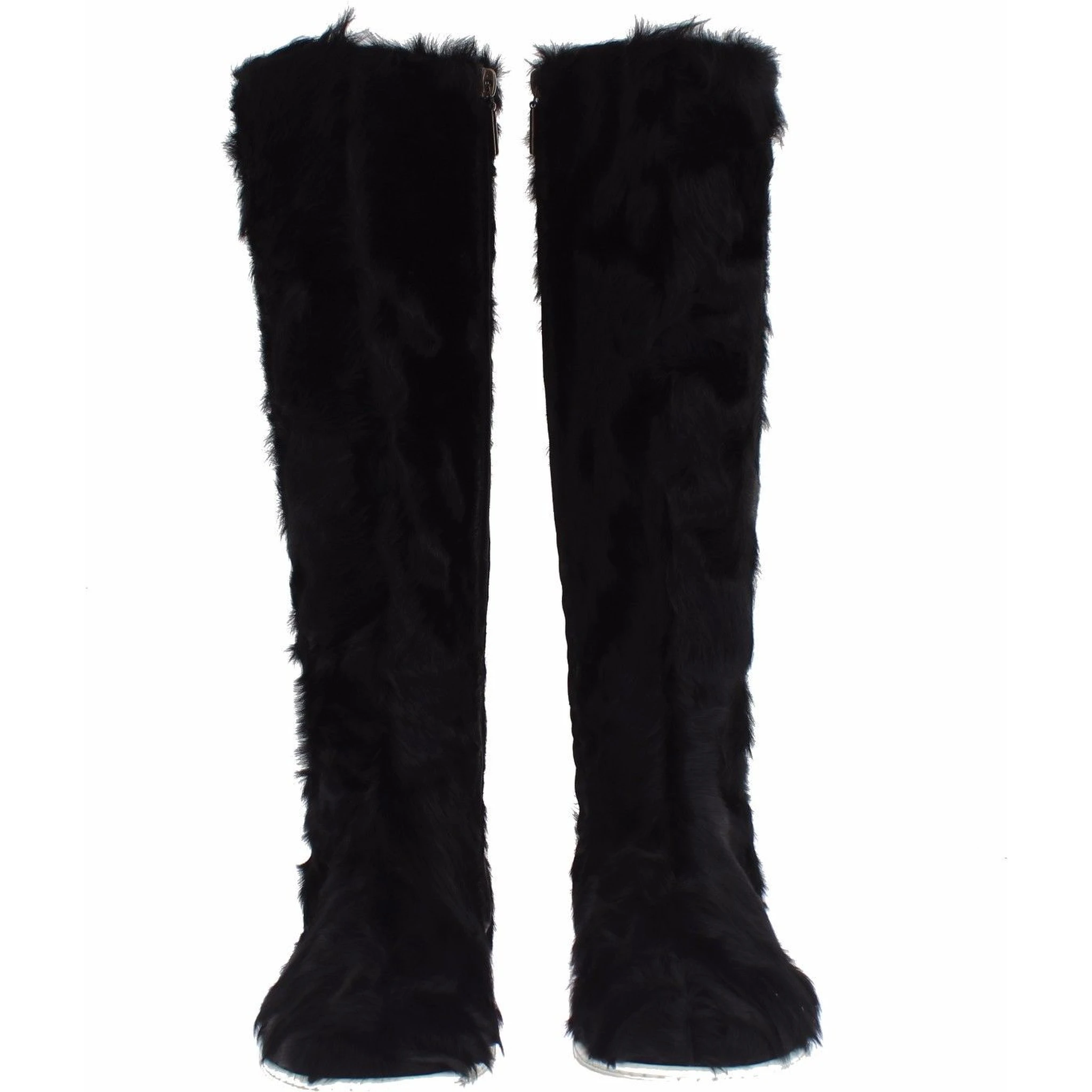 Black Xiangao Lamb Fur Leather Boots
