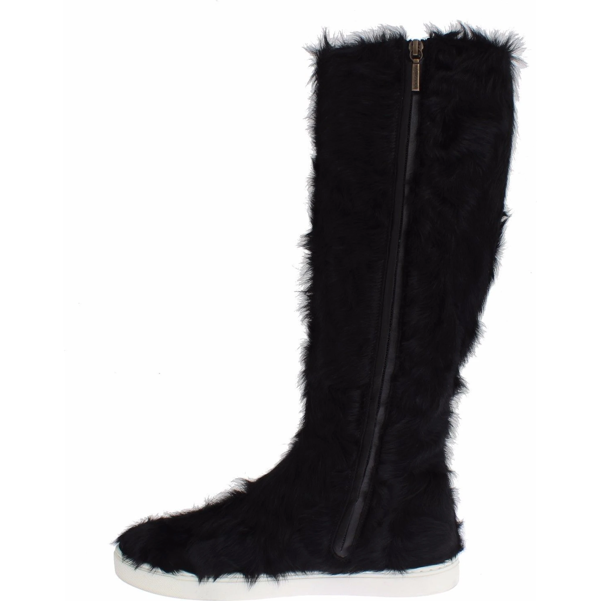 Black Xiangao Lamb Fur Leather Boots