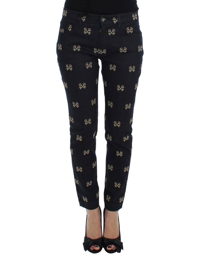 Blue Key Embroidered Slim Fit KATE Jeans