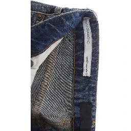 Blue Wash Torn Cotton Straight Fit Jeans
