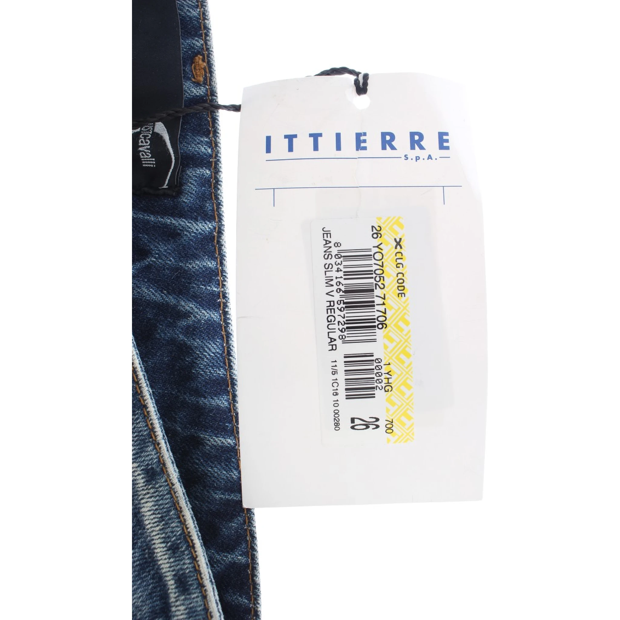 Blue Wash Torn Cotton Straight Fit Jeans