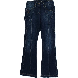 Blue Cotton Stretch Low Waist Jeans