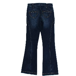 Blue Cotton Stretch Low Waist Jeans