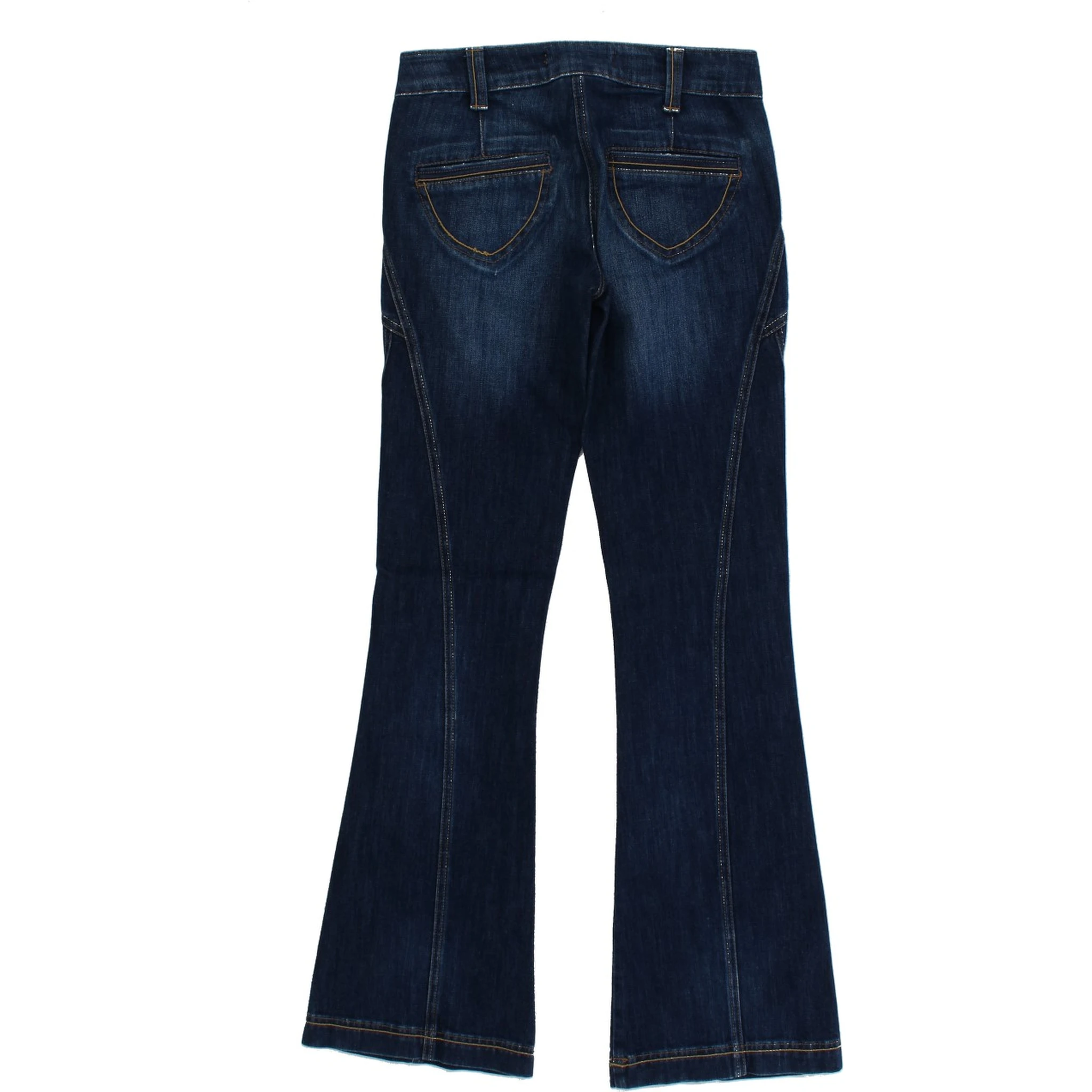 Blue Cotton Stretch Low Waist Jeans