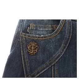 Blue Cotton Stretch Low Waist Jeans