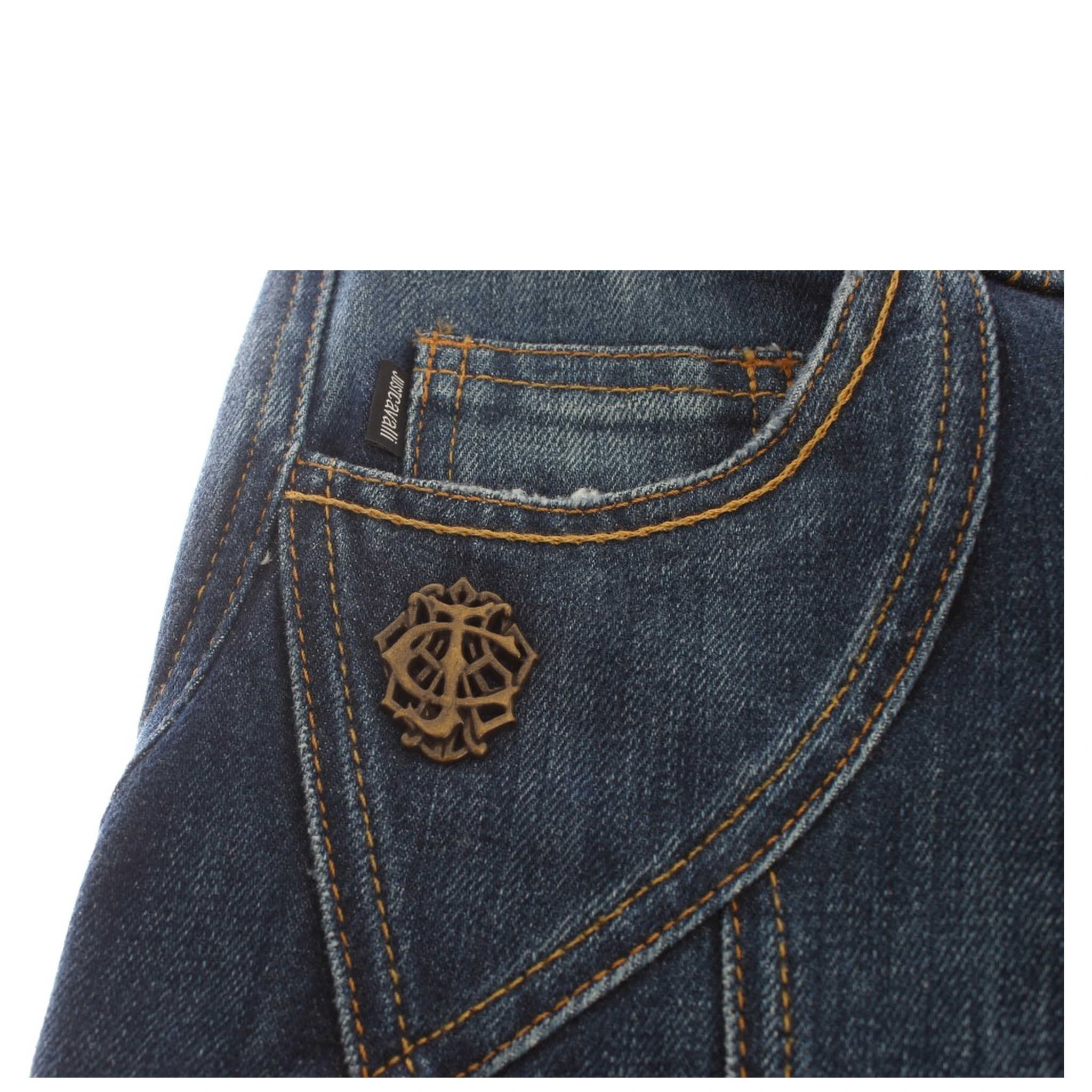 Blue Cotton Stretch Low Waist Jeans