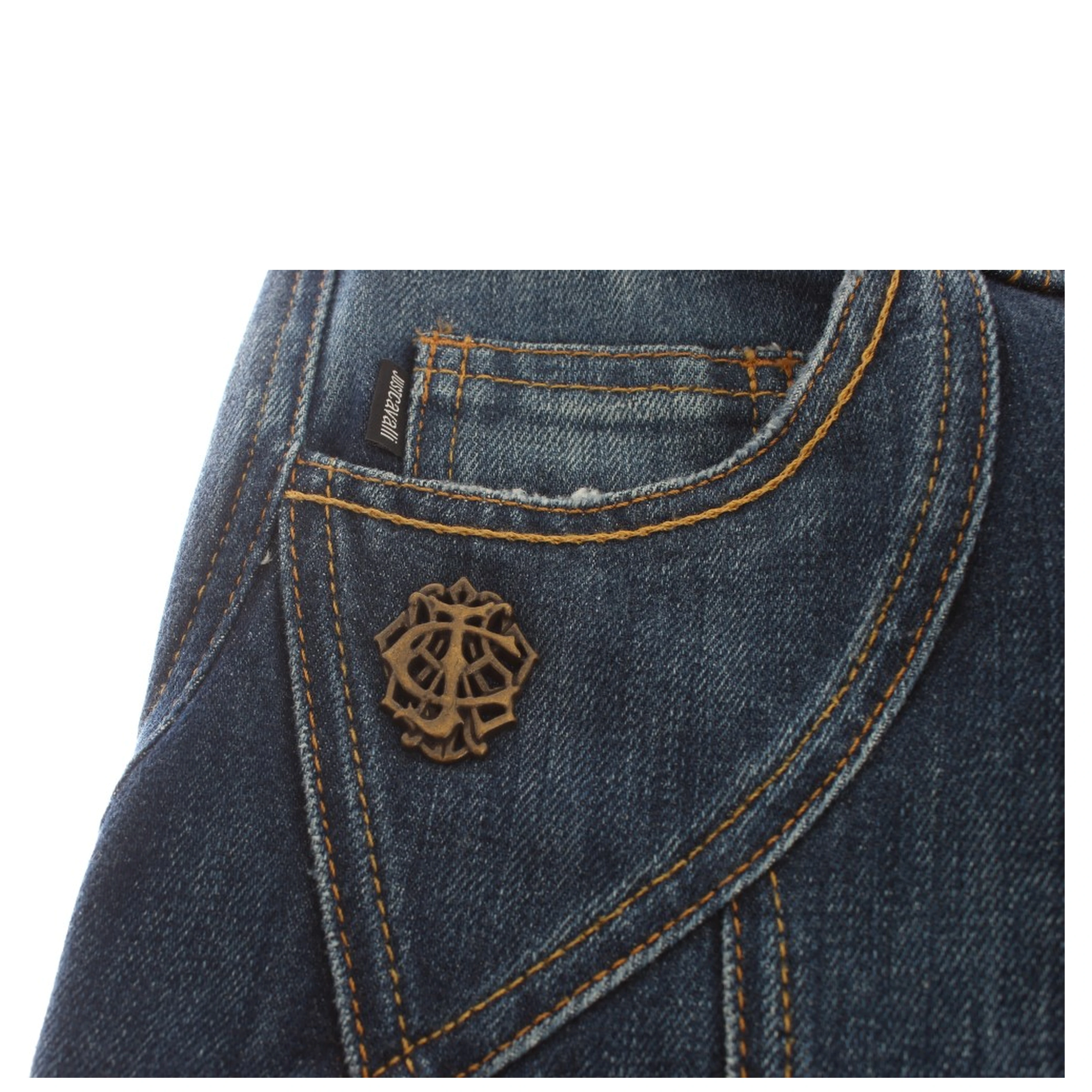 Blue Cotton Stretch Low Waist Jeans