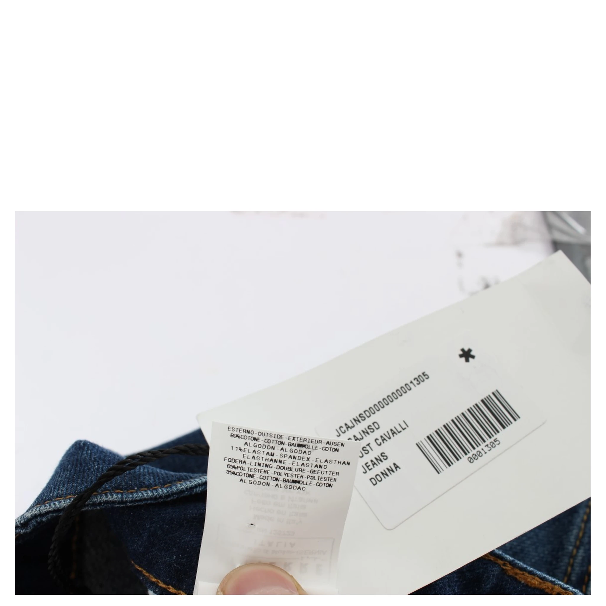 Blue Cotton Stretch Low Waist Jeans