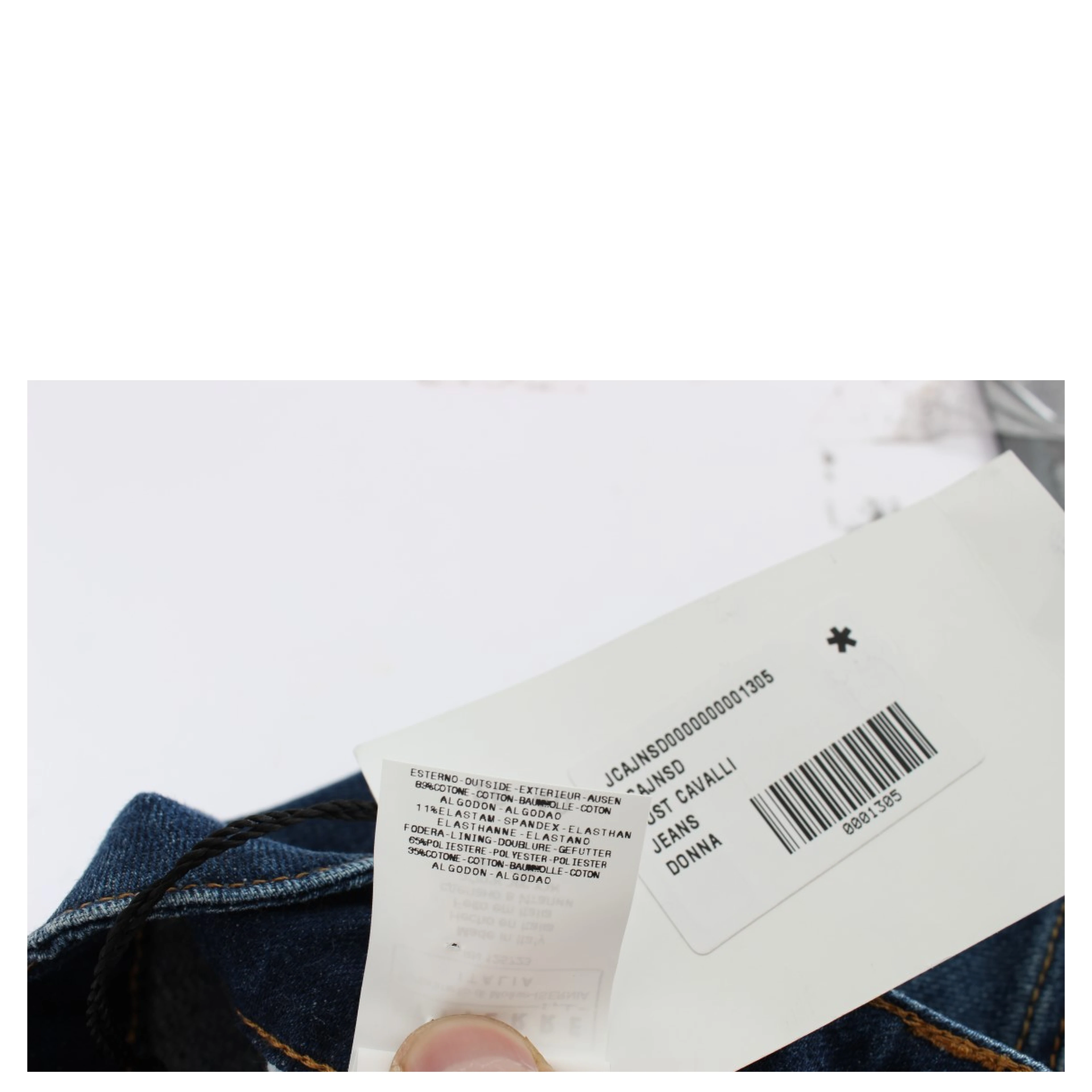 Blue Cotton Stretch Low Waist Jeans