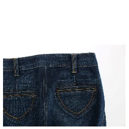 Blue Cotton Stretch Low Waist Jeans