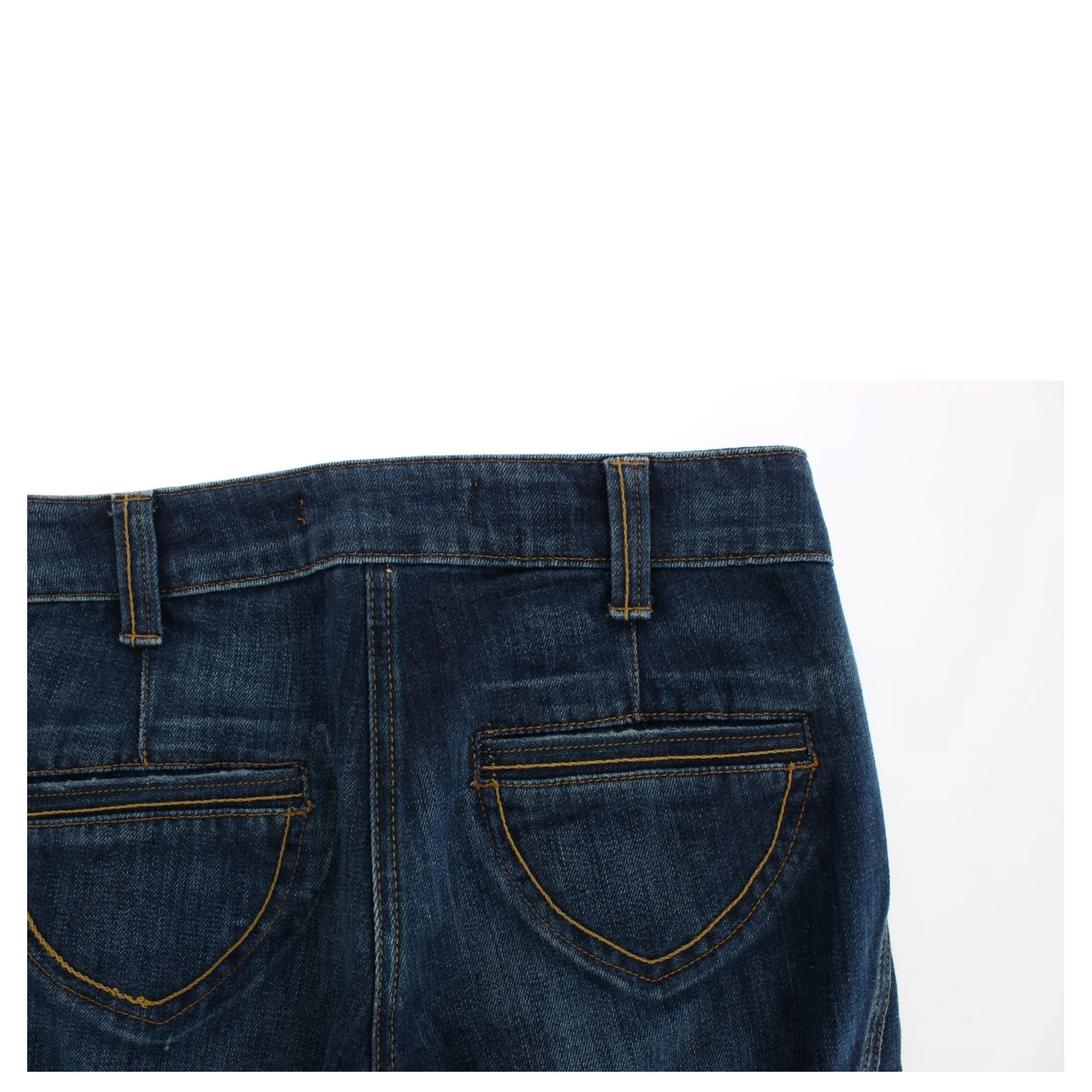 Blue Cotton Stretch Low Waist Jeans