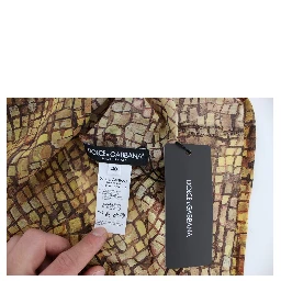 Multicolor Mosaic Print Silk Blouse T-shirt