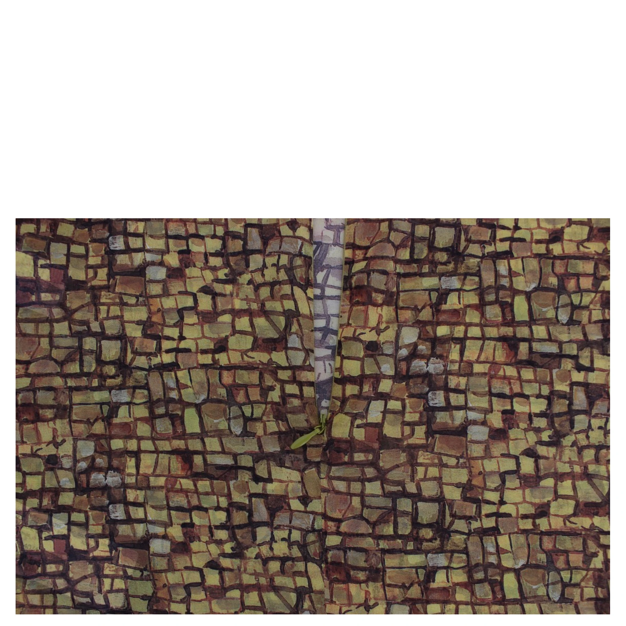 Multicolor Mosaic Print Silk Blouse T-shirt