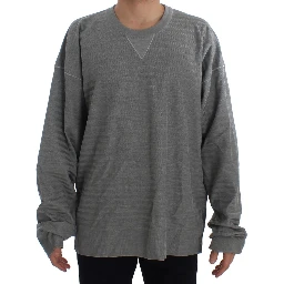 Gray Crewneck Pullover Silk Sweater