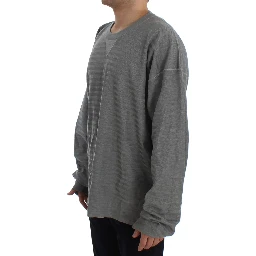 Gray Crewneck Pullover Silk Sweater